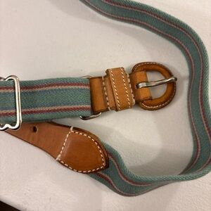 Vintage Polo Ralph Lauren striped leather and canvas belt size 36